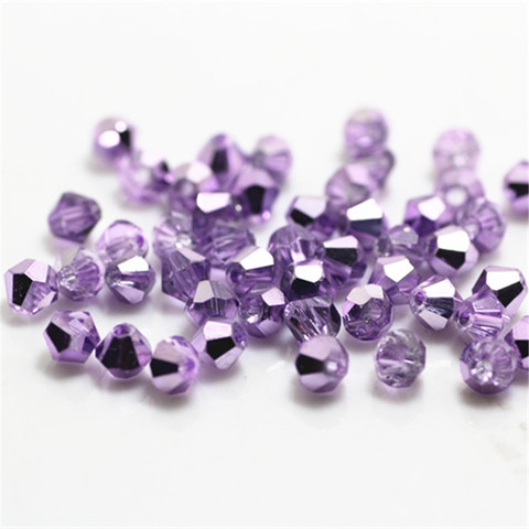 Isywaka – perles en verre violet clair, 100 pièces de 4mm d'autriche, perles en cristal Bicone, perles d'espacement amples pour la fabrication de bijoux à faire soi-même ► Photo 1/6