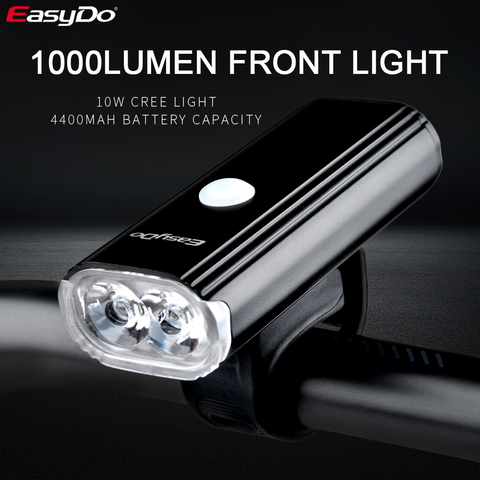 Easydo vélo vélo phare 10W Super lumineux 1000 lampe à Led Lumen USB 4400mAh vélo avant lumière EL-1110 ► Photo 1/6