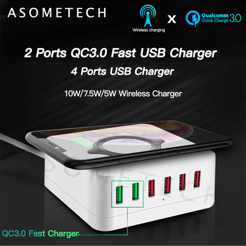 Qi – chargeur USB sans fil 72W, Station de Charge rapide 3.0, multi-ports, pour téléphone de voyage, pour iPhone Samsung Xiaomi ► Photo 1/6