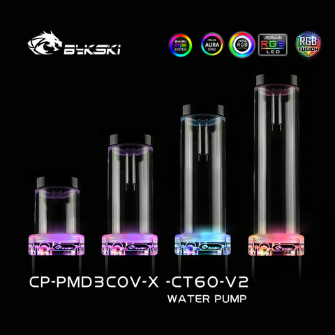 Bykski CP-PMD3COV-X-CT60-V2,RGB DDC pompe + réservoir Combo boîte 600L/H cylindre réservoir d'eau 6M tête A-RGB pompe à eau pour PC refroidissement ► Photo 1/5