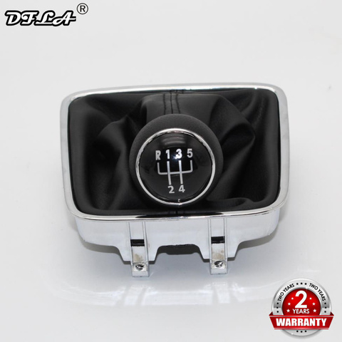 Accessoire de voiture, 5 vitesses, bouton de changement de vitesse, pour VW Golf Plus, botte en cuir, pour modèles de voiture, 2005 2006 2007 2008 2009 2010 2011 2012 2013 2014 ► Photo 1/5