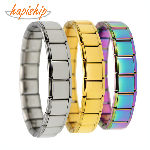 Haliship-Bracelet pour hommes, bijoux à la mode, en acier inoxydable, couleurs noir/bleu/or/or, élastique, cadeau d'anniversaire pour garçons, ST13 ► Photo 1/6