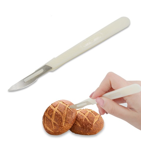 Couteau à trancher le pain, Baguette, outil européen pratique pour courbe de pain, outils de coupe pâtisserie avec lame en acier au carbone, tige en PP ► Photo 1/6