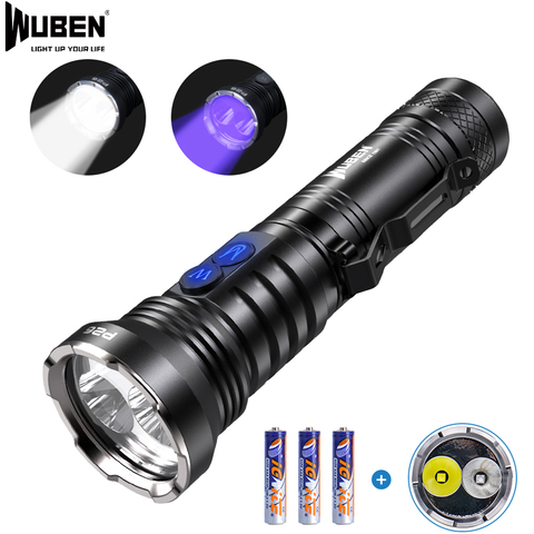 WUBEN – lampe de poche LED UV 2 en 1, torche à lumière noire, 500 Lumens, lumière blanche, détecteur d'urine animale, imperméable, ultraviolette, P26 ► Photo 1/1