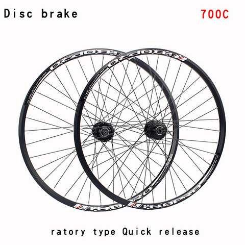 Ensemble de roues avec frein à disque en alliage d'aluminium, 2 roulements Peilin, jeu de roues avec frein à disque, VTT-700mm, 100 135 C ► Photo 1/6