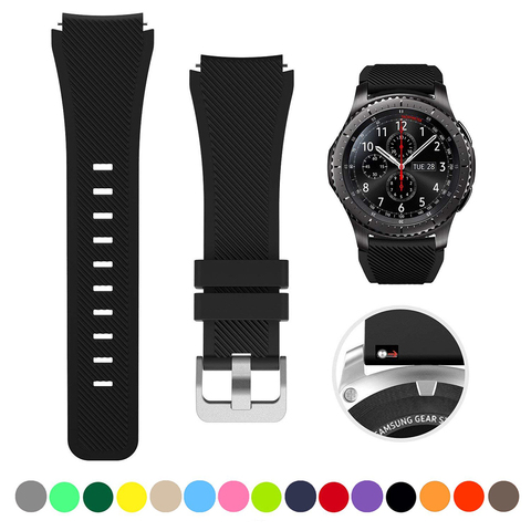 Bracelet en Silicone pour Samsung galaxy montre 46mm bracelet de sport 22mm pour engrenage S3 frontière Huawei montre GT bracelet ceinture ► Photo 1/5