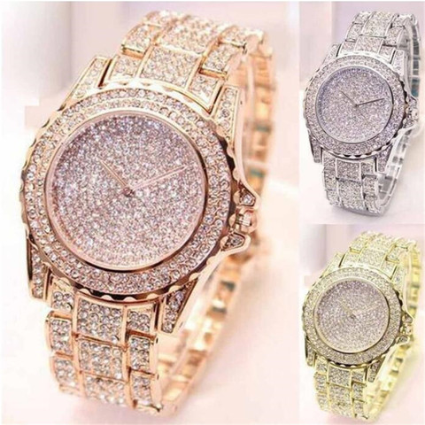 Nouvelle mode cristal entièrement en acier femmes montres dames Montre-bracelet à Quartz Femme Feminino Relogio Reloj Hombre Montre Femme Zegarek ► Photo 1/5