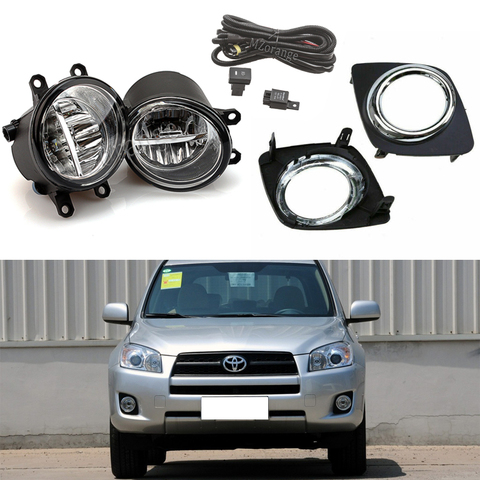 Antibrouillard pour Toyota RAV4 RAV 4 2009-2012 antibrouillard halogène LED phares antibrouillard avec faisceau de câbles Grilles Kit de commutateur ► Photo 1/6