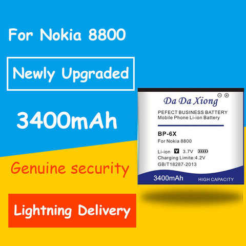 Nouvellement amélioré sûr et Durable 3400mAh BP-6X Li-ion batterie de téléphone pour Nokia 8800 8860 8800 Sirocco N73i ► Photo 1/6
