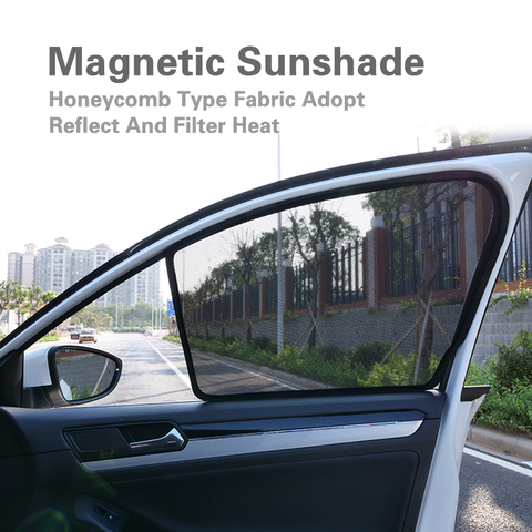 Pare-soleil en maille pour vitres latérales de voiture, protection UV, 2  pièces