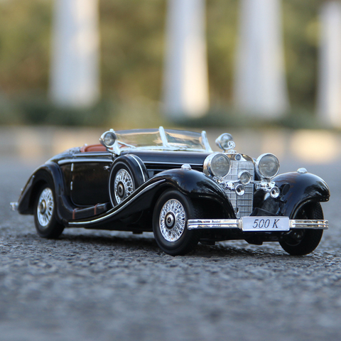 Maisto – modèle de voiture classique Mercedes 1:18 500K en alliage, modèle de voiture rétro, cadeau de Collection de décoration ► Photo 1/6