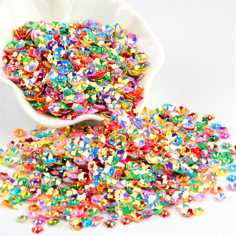 3D fleur Sequin 6mm en vrac PVC tasse fleur de prunier Paillettes Lentejuelas bricolage couture artisanat accessoires pour bijoux fantaisie 10 g/lot ► Photo 1/6