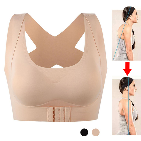 Femmes soutien-gorge Posture correcteur Bralette fermeture avant soutiens-gorge Fitness gilet Push Up soutien-gorge femme brassière sous-vêtements dos croisé débardeur hauts ► Photo 1/6