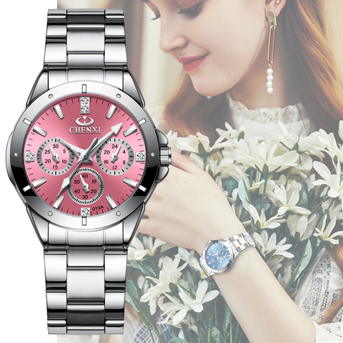CHENXI 019A femmes mode montres de luxe femmes montres à Quartz dames luxe strass cadran horloge étanche Reloj Mujer ► Photo 1/6