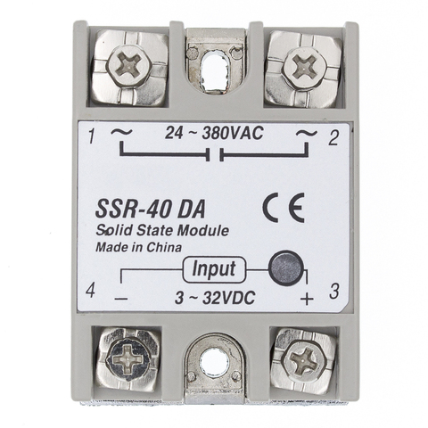 SSR-40 DA relais à semi-conducteurs, DC à AC Module de relais à semi-conducteurs SSR-40DA contrôleur de température 24 V-380 V 40A 250 V ► Photo 1/6