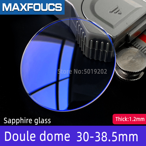 Lentille en verre de saphir avec revêtement AR bleu anti-réaction, Double dôme de 1.2mm d'épaisseur, 30mm ~ 38.5mm de diamètre, pièces de rechange en verre de montre ► Photo 1/6