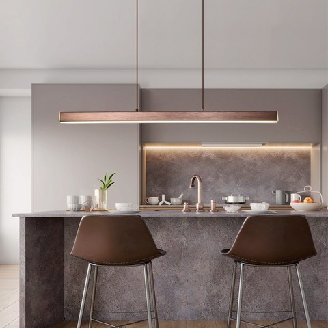 Plafonnier créatif moderne minimaliste, nordique, éclairage d'intérieur, luminaire d'intérieur, idéal pour un restaurant, une table, un bureau, une salle à manger, une étude, barre de led ► Photo 1/5