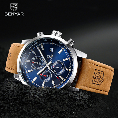 BENYAR montres hommes marque de luxe montre à Quartz mode chronographe montre Reloj Hombre Sport horloge mâle heure Relogio Masculino 2022 ► Photo 1/6