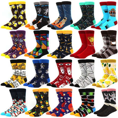 Nouveau hommes chaussette marque diamant Ramen astronaute modèle Hip hop Cool chaussettes pour hommes hiver épais longue Skate chaussettes drôles coloré ► Photo 1/6