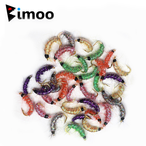 Bimoo – lot de 24 mouches multicolores, taille #10 #12 #14, pour la pêche à la truite ► Photo 1/2