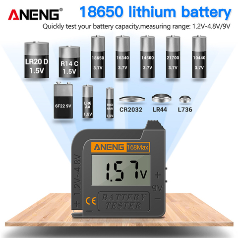 ANENG-testeur numérique de capacité de batterie au Lithium 168max, test universel vérifié, analyseur de charge, affichage, cellule à bouton AAA ► Photo 1/6