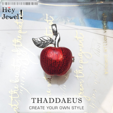 Pendentif grande pomme rouge médaillon, 2022 flambant neuf Bijoux de mode Europe Bijoux 925 en argent Sterling accessoires cadeau pour femme ► Photo 1/6