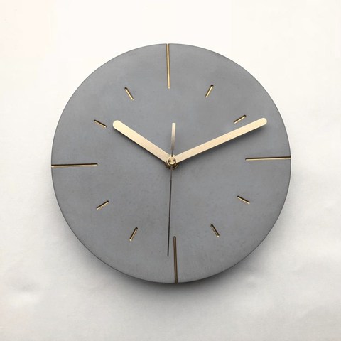 Horloge murale ronde en silicone à béton, moule artisanal de ciment, design rond, horloge murale ► Photo 1/6