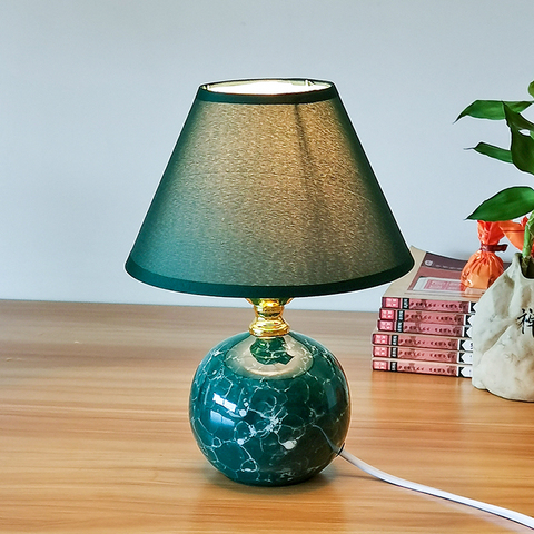 Mini lampe de table en céramique vert foncé, élégante, moderne, pour chambre à coucher, chevet, café, table de bar, décoration ► Photo 1/1