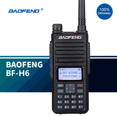 BAOFENG BF-H6 talkie-walkie 10km 10W Radio jambon émetteur-récepteur hf 136-174 & 400-520MHz émetteur 2200mAh Radio bidirectionnelle double bande ► Photo 1/6