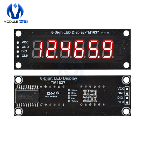 Module d'affichage 0.36 pouces LED pour Arduino, 0.36, 6 chiffres, 7 segments, TM1637, rouge, vert, bleu, jaune, blanc, bricolage ► Photo 1/6