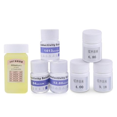 PH 4.00 6.86 9.18 solution tampon 12.88ms/84us /1413us/ 222mv/1382 /35PPT solution d'étalonnage pour instrument PH/TDS/EC/ORP ► Photo 1/6