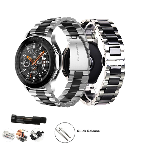 Bracelet de montre en acier inoxydable, argent, samsung gear sport gear s3 s2, bracelet de montre galaxy 20mm 22mm ► Photo 1/6