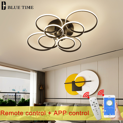 Plafonnier Led circulaire au design moderne, disponible en noir et en blanc, montage en Surface, luminaire décoratif de plafond, idéal pour un salon, une chambre à coucher ou une salle à manger ► Photo 1/6