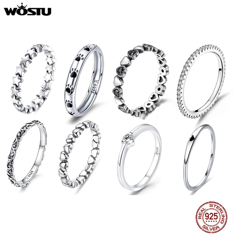 Mode européenne authentique 100% 925 argent Sterling noeud noeud bague de mariage avec cristal bijoux originaux XCH7104 ► Photo 1/6