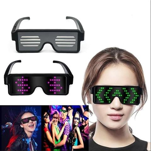 Lunettes lumineuses 5V/1A, chargeur USB, 4 couleurs lumineuses, 10 motifs, pour Halloween Bar KTV, fête Bar, utilisation ► Photo 1/6