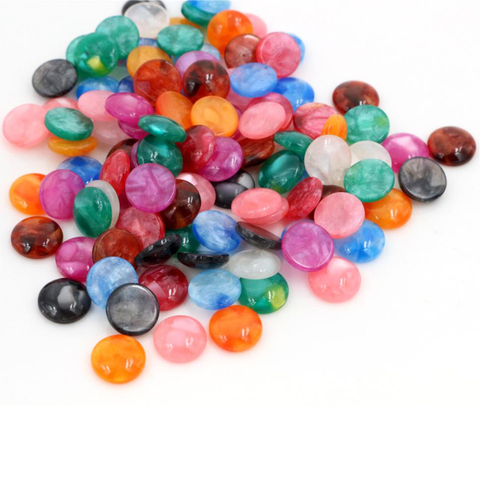 Cabochons en résine à dos plat, 40 pièces, mélange de couleurs, 10mm, coque intégrée, nouvelle mode, Cameo-V6-33 ► Photo 1/2