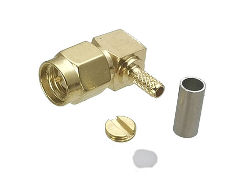 1 pièces connecteur SMA prise mâle à sertir RG174 RG316 LMR100 câble à Angle droit RF Coaxial en laiton ► Photo 1/4