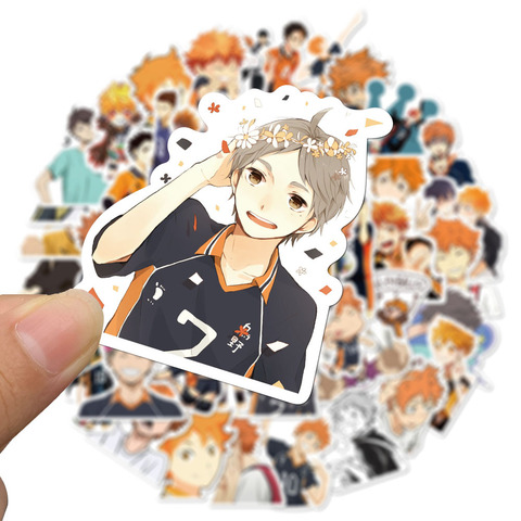 Haikyuu – autocollants dessin animé, étiquette drôle, Skateboard, ordinateur portable, guitare, étanche, bagages, Graffiti, mignon, jouets pour enfants ► Photo 1/6