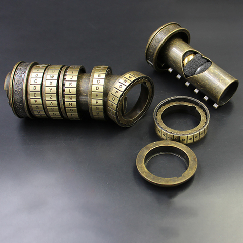 Jouets Code Leonardo Da Vinci, Cryptex en métal, cadeaux de mariage, saint valentin, mot de passe, lettre, accessoires pour Escape room ► Photo 1/6