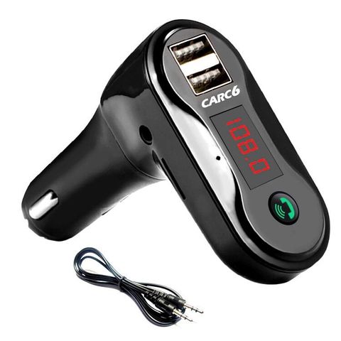 Bluetooth 5.0 entrée AUX Kit voiture transmetteur FM sans fil TF U disque MP3 lecteur de musique adaptateur audio double USB chargeur de voiture mains libres ► Photo 1/6