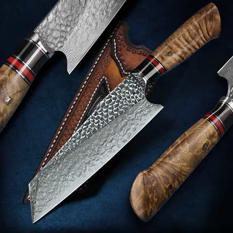 FZIZUO VG10 couteau Santoku en acier damas fait à la main Tanto Bunka couteaux de cuisine couteau de Chef de Style japonais outil de cuisine couperet ► Photo 1/6