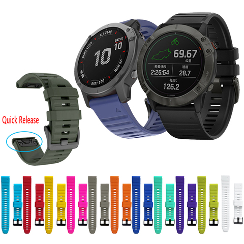 Bracelet de montre en Silicone à dégagement rapide, 26 20 22 MM, pour Garmin Fenix 6 6X Pro 5 5s 5X Plus 3HR Fenix6, Easyfit ► Photo 1/1