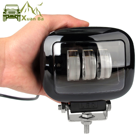 Lampe de travail Led ronde et carrée avec lentille 6D de 5 pouces, 12V, pour voiture, 4WD, ATV, SUV, UTV, camions 4x4, moto tout-terrain, feux de conduite ► Photo 1/6