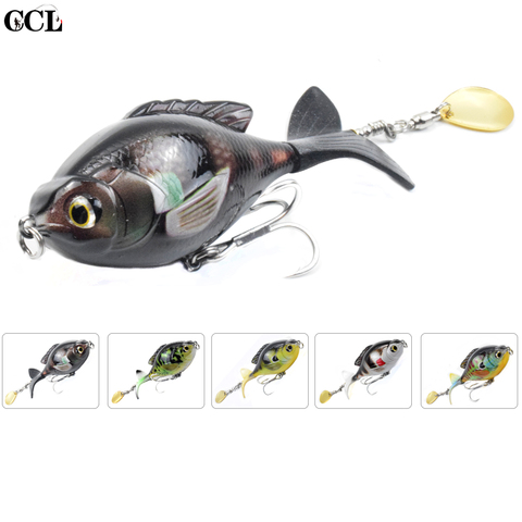 CCLTBA tourner queue Popper leurre 9.5cm 16.9g Topwater Wobble leurres de pêche basse matériel de pêche ► Photo 1/6