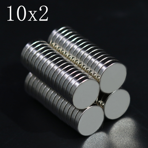 10/20/50/100 pièces 10x2 aimant néodyme 10mm x 2mm N35 NdFeB rond Super puissant fort disque magnétique imanes Permanent ► Photo 1/6