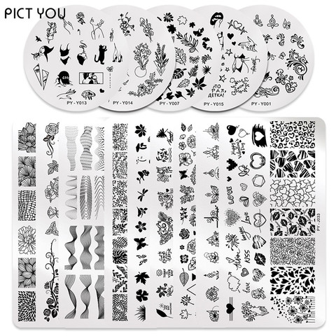 PICT YOU-plaques d'estampage d'ongles, motif Animal en dentelle, pour Nail Art, pochoir pour Image ► Photo 1/6