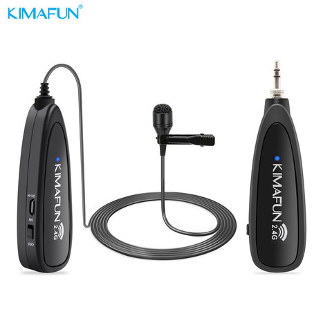 KIMAFUN – Microphone Lavalier sans fil 2.4G, pour enregistrement, Interview en direct Youtube, Vlog pour Iphone, Ipad, PC, Android, DSLR ► Photo 1/6