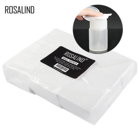 ROSALIND ensemble de dissolvant pour ongles 900 pièces/lot serviettes non pelucheuses dégraissant pour ongles lingettes coton Nail Art manucure outil enlèvement rabot ► Photo 1/6