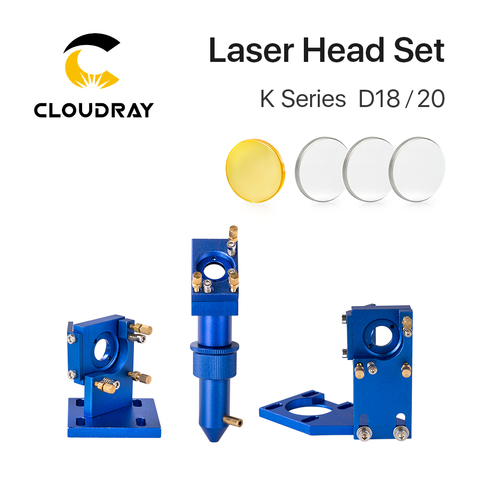 Cloudray – ensemble de tête Laser CO2 série K, bleu doré, avec miroir à lentille, pour Machine de découpe et gravure Laser 2030 4060 K40 ► Photo 1/6