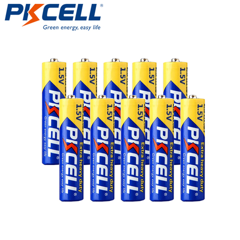 PKCELL – batterie R03P 1.5v AAA 3A UM4, 10 pièces, carbone, Zinc, robuste, sèche et primaire, jouets électriques ► Photo 1/6